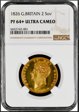 Sold】1826年 ジョージ4世 2ポンド金貨 PF64+UCAM NGC | ソブリン 